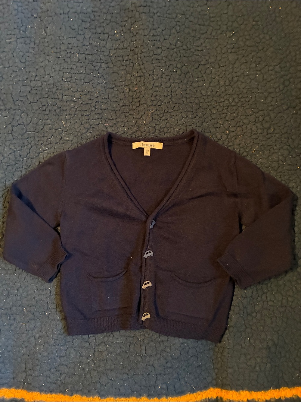Fleurisse Victor Classic Navy Cotton Cardigan sweater with car Buttons